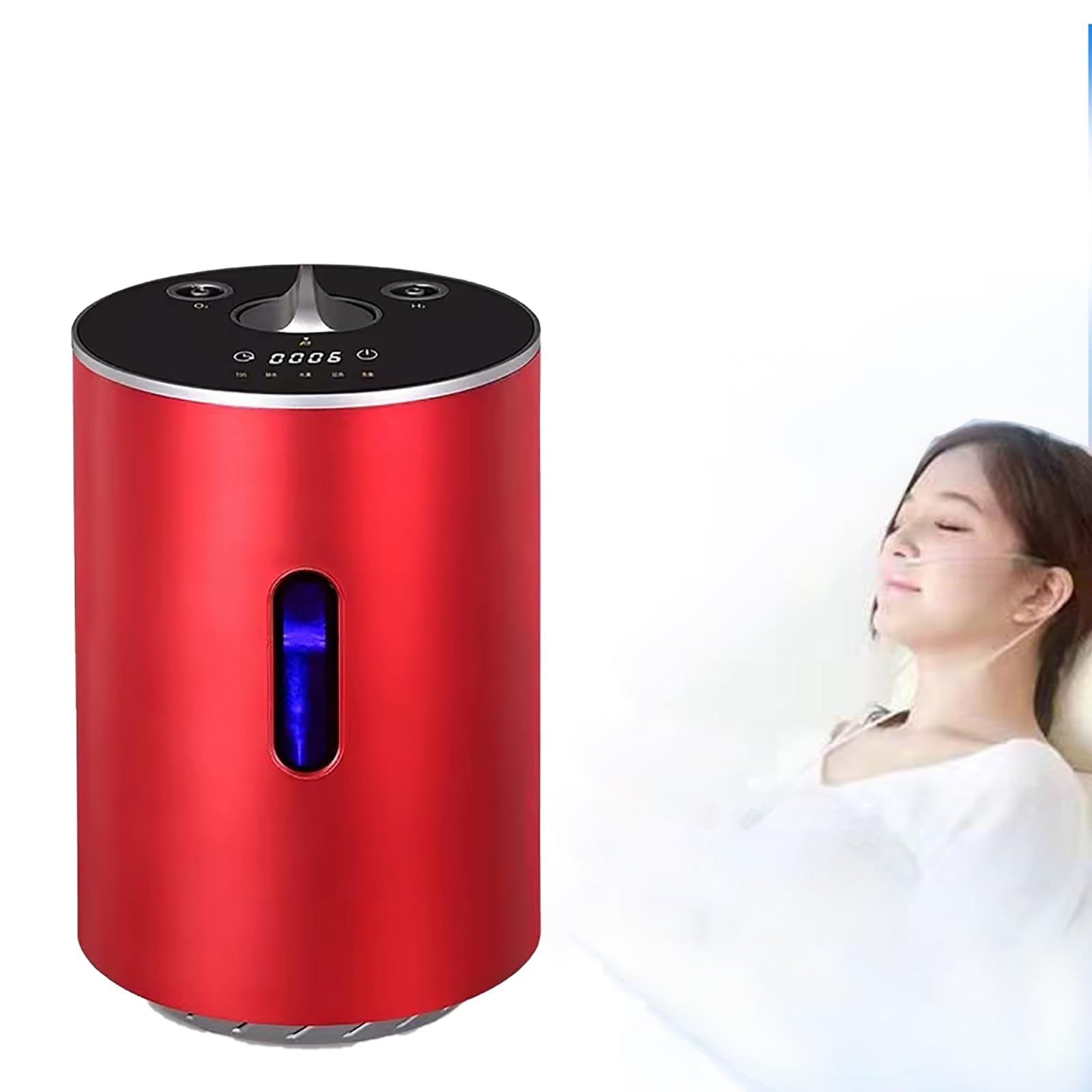 Urządzenie do inhalacji wodorem 225 ml/min, 2 w 1 przenośny inhalator z podwójnym wyjściem i separacją H-O, generator wody wodorowej o wysokiej czystości 99,99% z jonizatorem wody PEM