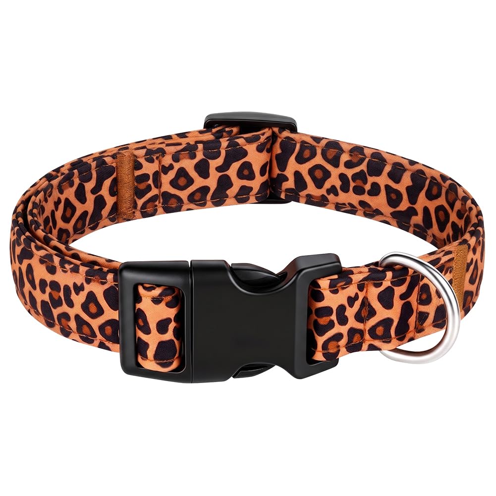 AYESY Dog Collar, Adjustable Leopard Collar for Small Medium Dogs, S
