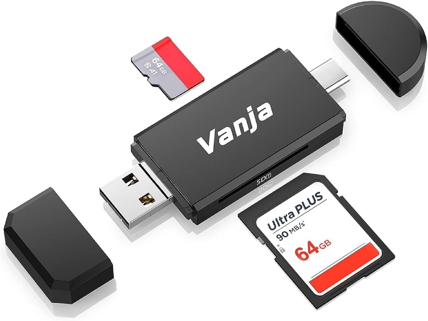 For iPhone 13 Pro Max Mini 4-in-1 SD/TF Card Reader Micro SD USB 2.0 OTG Adapter
