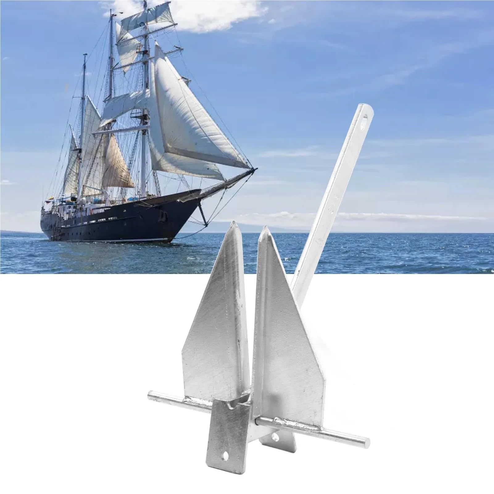 Schiffsanker-Set aus Karbonstahl, robuster Bootsanker im Stil for Süßwasser und Meer Bootsklampen, Bootsanlegeklampen, Haken