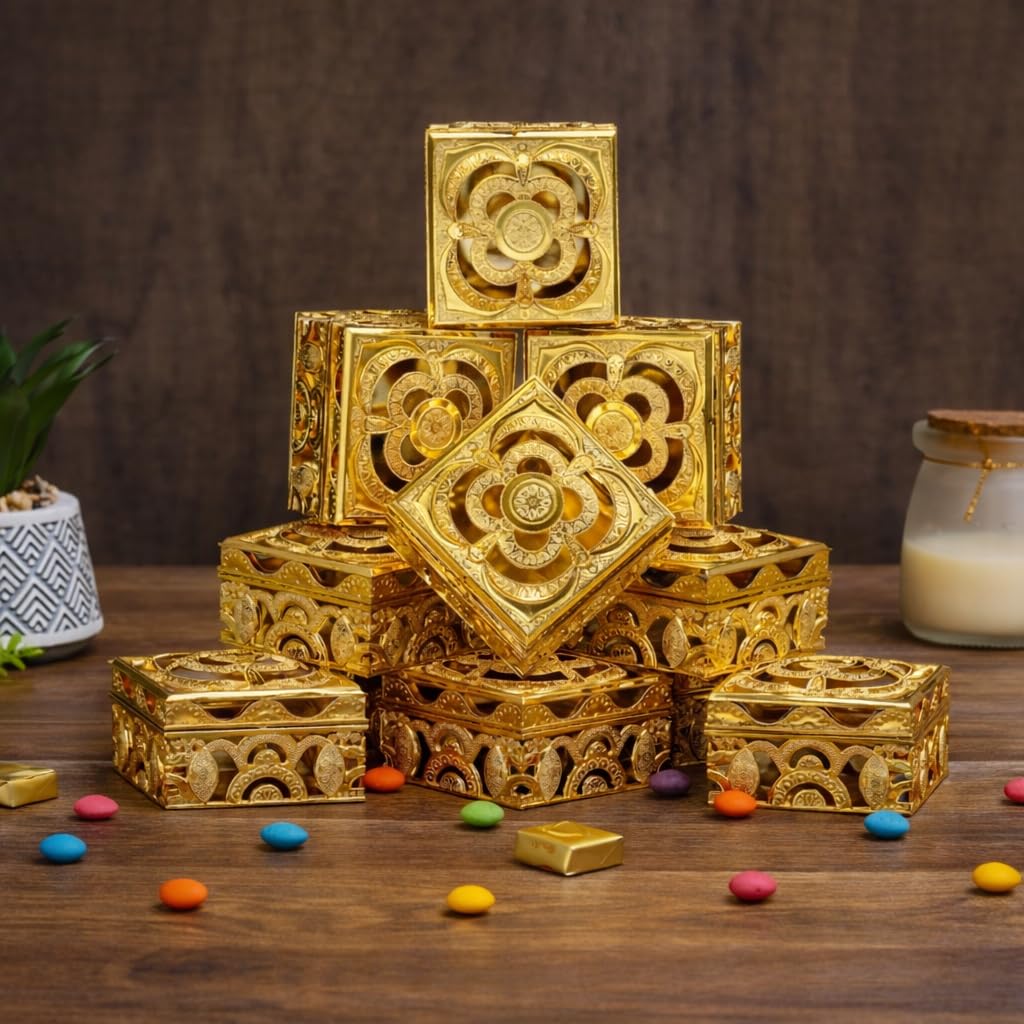 Buy SATYAM KRAFT 6 Pcs Golden Acrylic Decorative Gift Boxes
