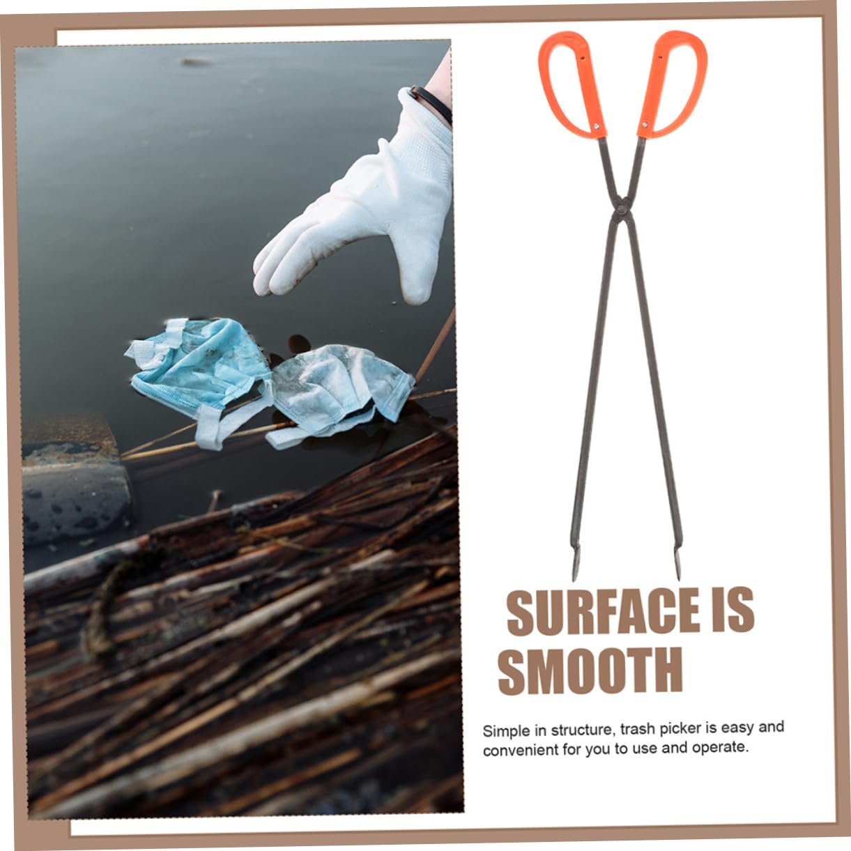 Pinza per Spazzatura 2pezzi, Manico lungo Plastico e Metallo | Raccogliere Oggetti, Uso Interno e Cucina Domestica, Utensile Versatile a Presa Semplice