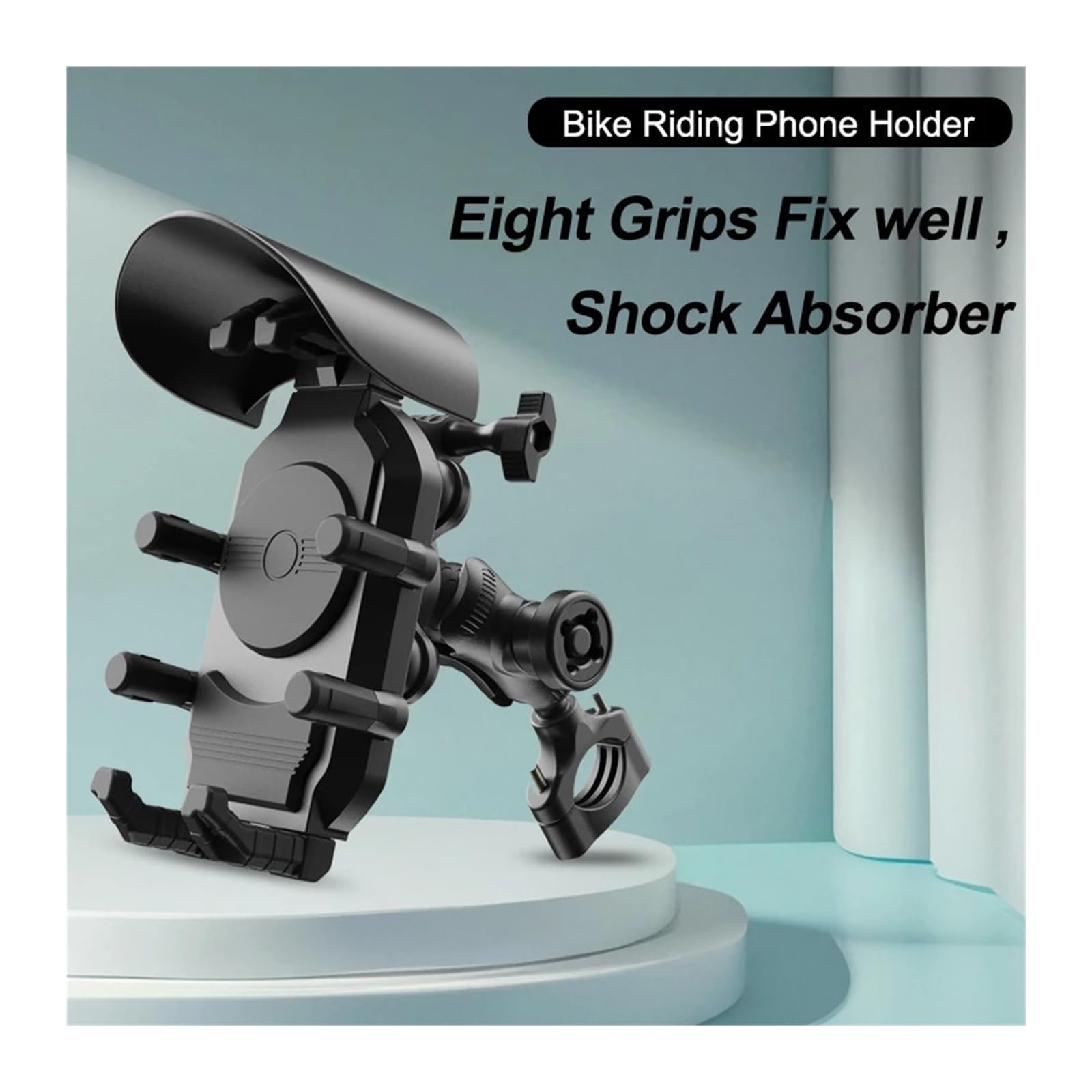 Generico Supporto da manubrio for smartphone antiurto/antifurto for moto, supporta la ricarica wireless(No charger(TQ-082))