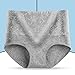 Womens High Waisted Cotton Underwear Full Coverage Soft Panties Fashion Printed Briefs（Available in Plus Size） Gray