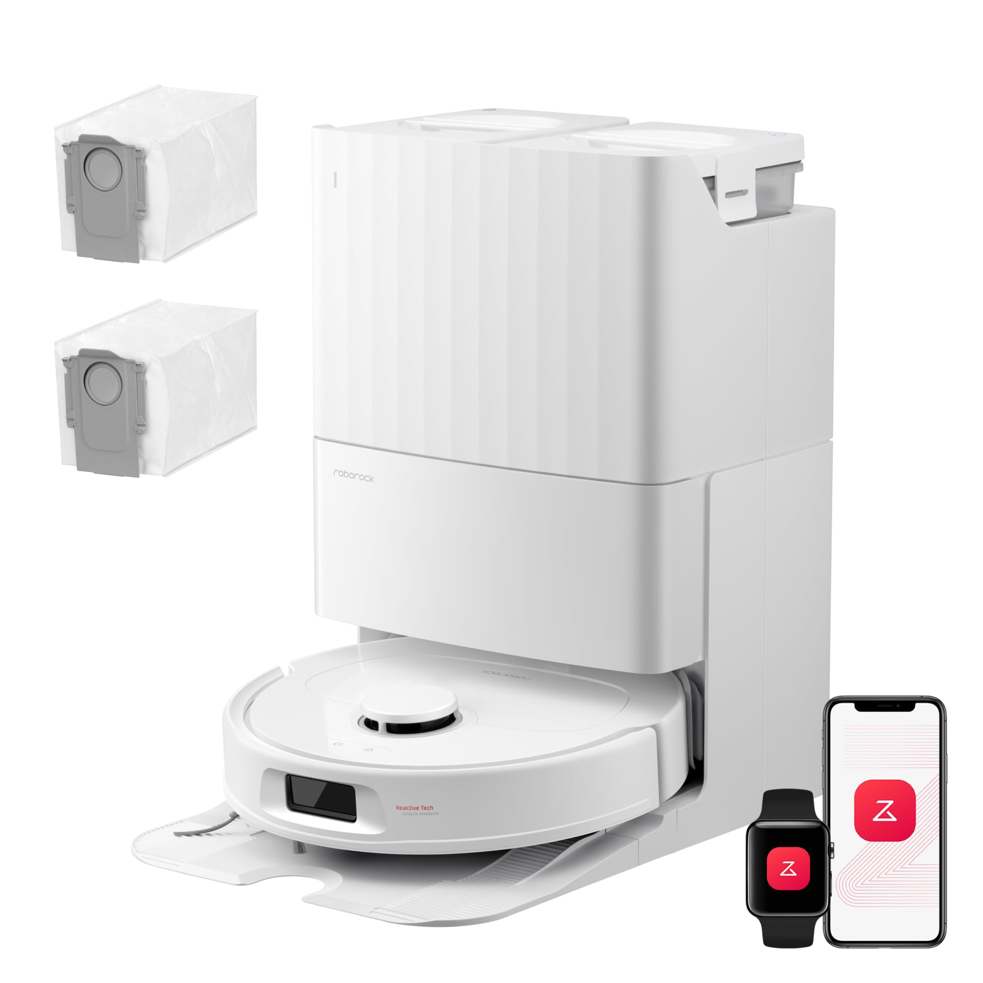 roborock Qrevo S Pro Set Robot Vacuum Cleaner (Upgraded Version of QV 35A) 18500Pa Suction, All-in-One Base, 2.7L Dust Bag, Anti-Tangle System, Obstacle Avoidance, White