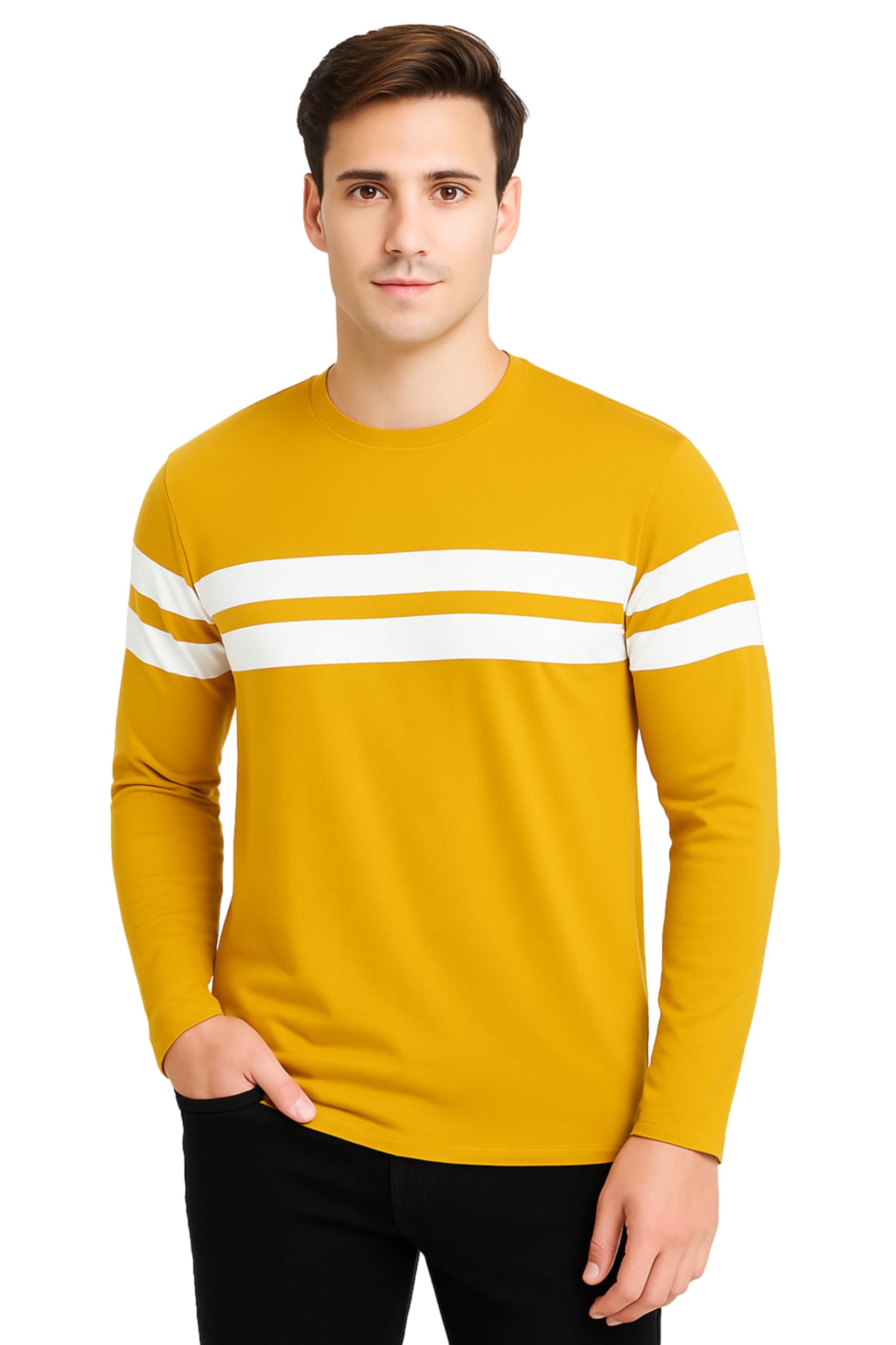 cutie boyz Men's Striped Full Sleeve T-Shirt | Cotton Blend Round Neck Casual Wear Tee | Soft & Comfortable Fabric | Stylish Outfit for Men & Boys-picture-50