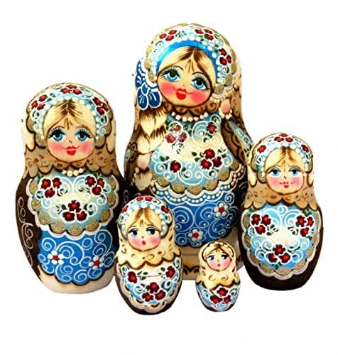 Matriochka Russe – 6 Poupées Gigognes En Bois – Peinte à La Main – Jouet éducatif – Cadeau Anniversaire – Déco Et Rangement