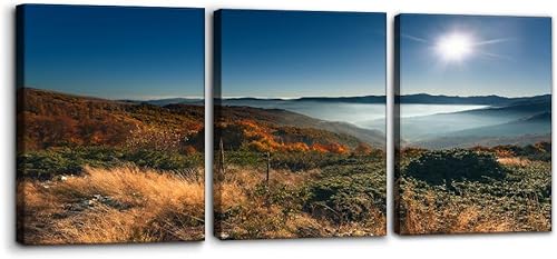 Lienzo decorativo para pared, diseño de paisaje de montaña brumosa, pósteres e impresiones decorativas modernas para decoración del hogar, bosque