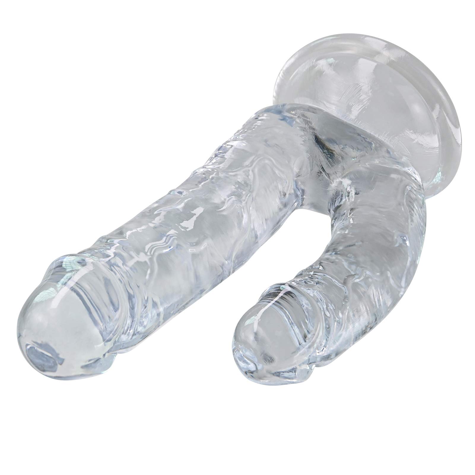 Doppia Testa Dildo Realistico Ano Vaginale Doppia Stimolazione Pene Trasparente Con Forte Ventosa Glande E Vene Texture Per Donne Uomini G-spot P-Spot Masturbazione Giocattolo Per Adulti