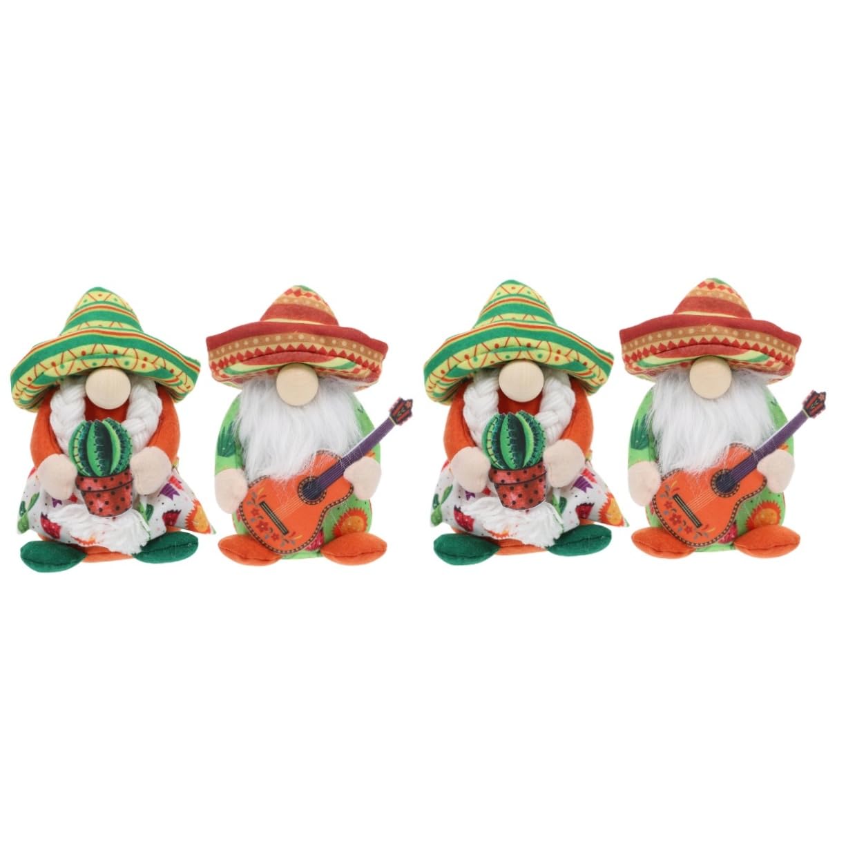 Gnomes Mexicains en Peluche IMIKEYA | Lot de 4 Ornements de Carnaval pour Décoration Maison