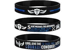 Sainstone Back the Blue Police Prayer Silicone Wristbands