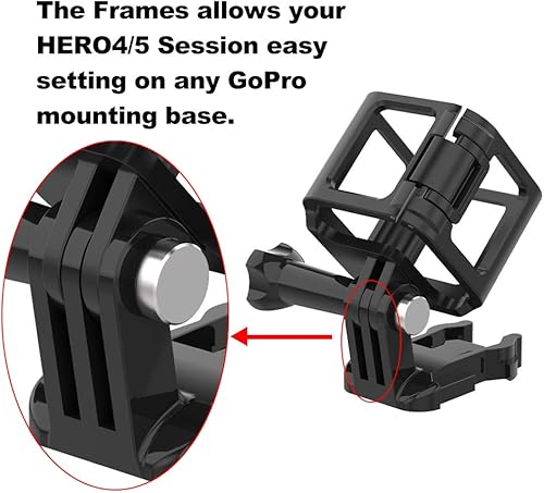 Miniatura 4 de Carcasa de montaje en marco para GoPro Hero 5 Sesión, Hero 4 Sesión, Marco de carcasa protectora con hebilla y tornillo de pulgar para GoPro Hero 54