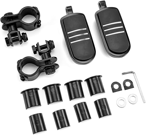 Miniatura 7 de Estriberas para motocicleta y autopista, compatible con Harley Road King Street Glide, Honda, Suzuki, Yamaha con protector de motor de 1 pulgada