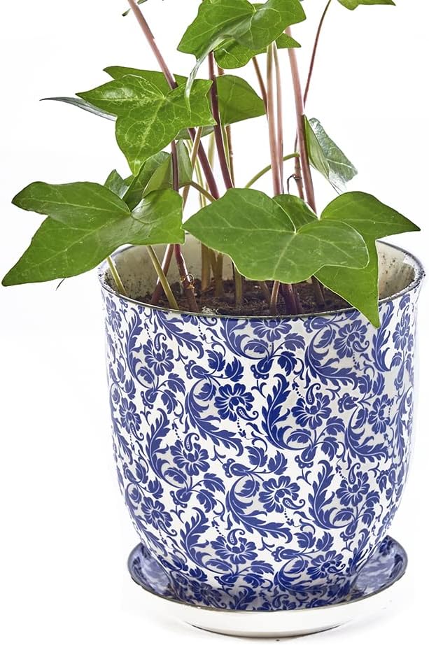 CHIVE ‘Liberte’ Ceramic Succulent Pots — 4.25” Cute Vintage Farmhouse Style Planters for Indoor Plants — Beautiful Home & Kitchen Decor — Grey Forest