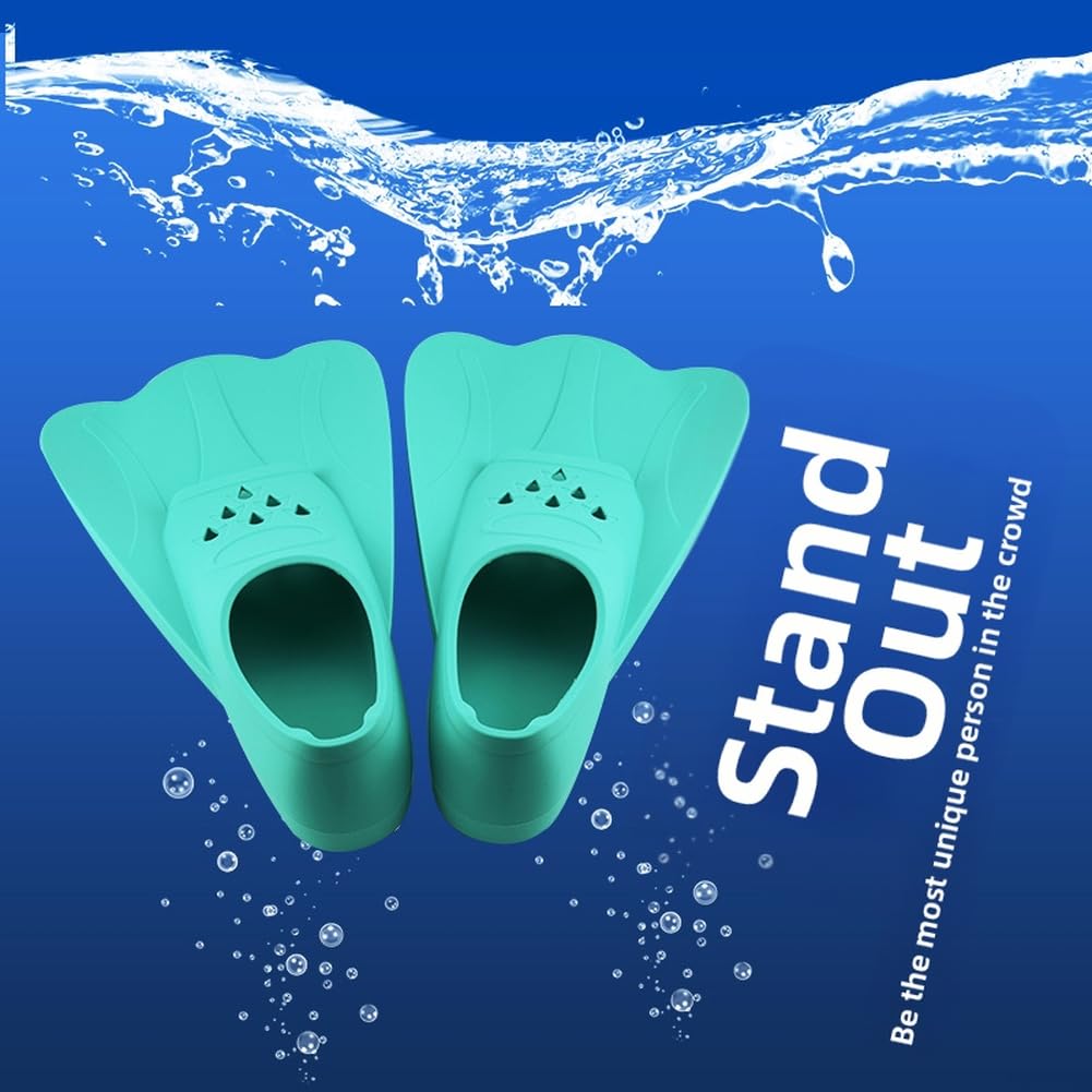 Aletas de natación de silicona, para entrenamiento, cuchillas cortas profesionales para mejorar la técnica de patadas y aletas de pie flexibles, para adultos y niños en el regazo de la piscina