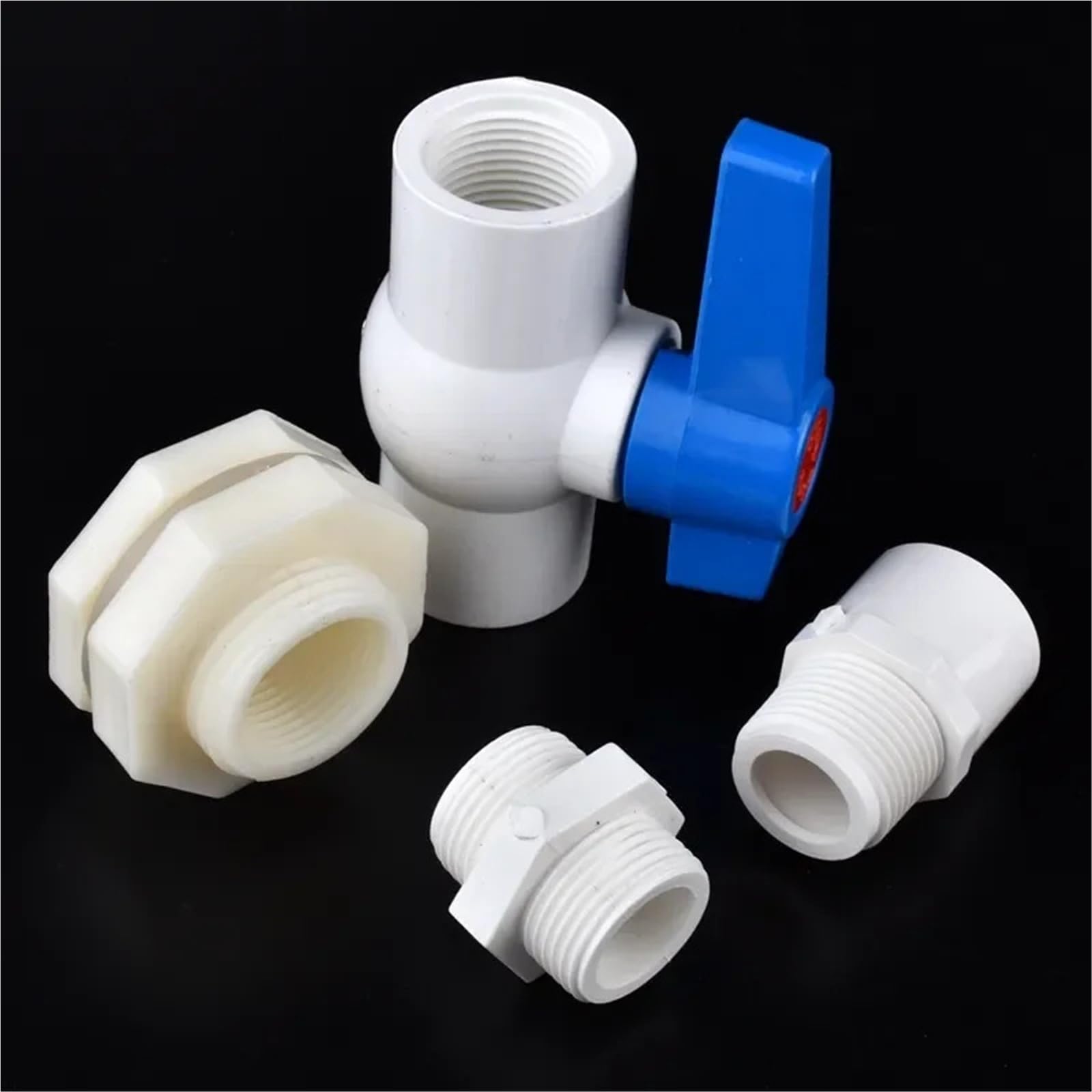 Juego de 1/2", 3/4" y 1" PVC for acuario, entrada agua, drenaje, junta directa/codo, conector tubería riego for jardín, válvula(3l4 Inch Elbow,3Pcs)