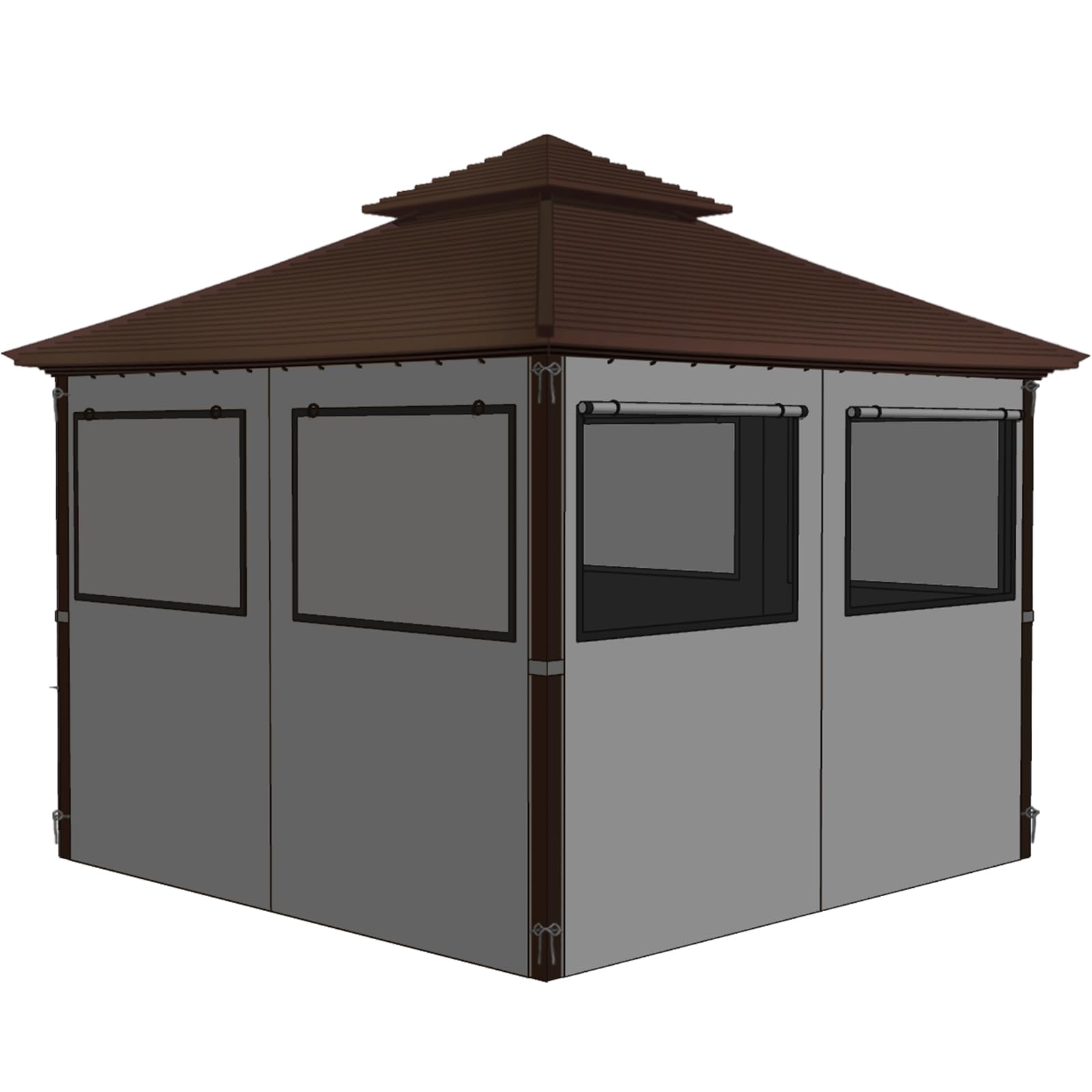 Gazebo Universal Replacement Privacy Curtain, 10'x10' Gazebo Curtains ...
