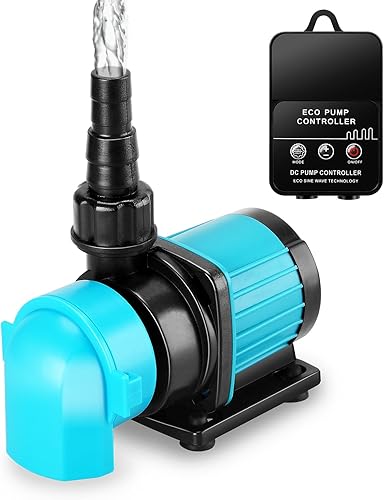 Miniatura 8 de Bomba de retorno para acuario de 3450 GPH con controlador de pantalla LCD, bomba de acuario DC 24 V 95 W para acuario de agua salada, pecera,