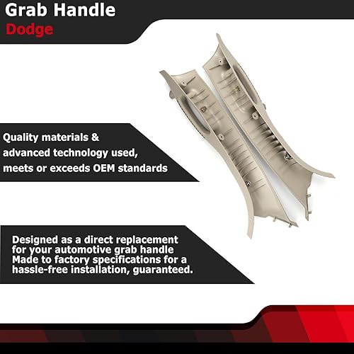Miniatura 3 de FEXON Moldura de mango de agarre para el lado del conductor y del pasajero delantero compatible con Dodge Ram 1500 2500 3500 Pickup Truck 2002-2010