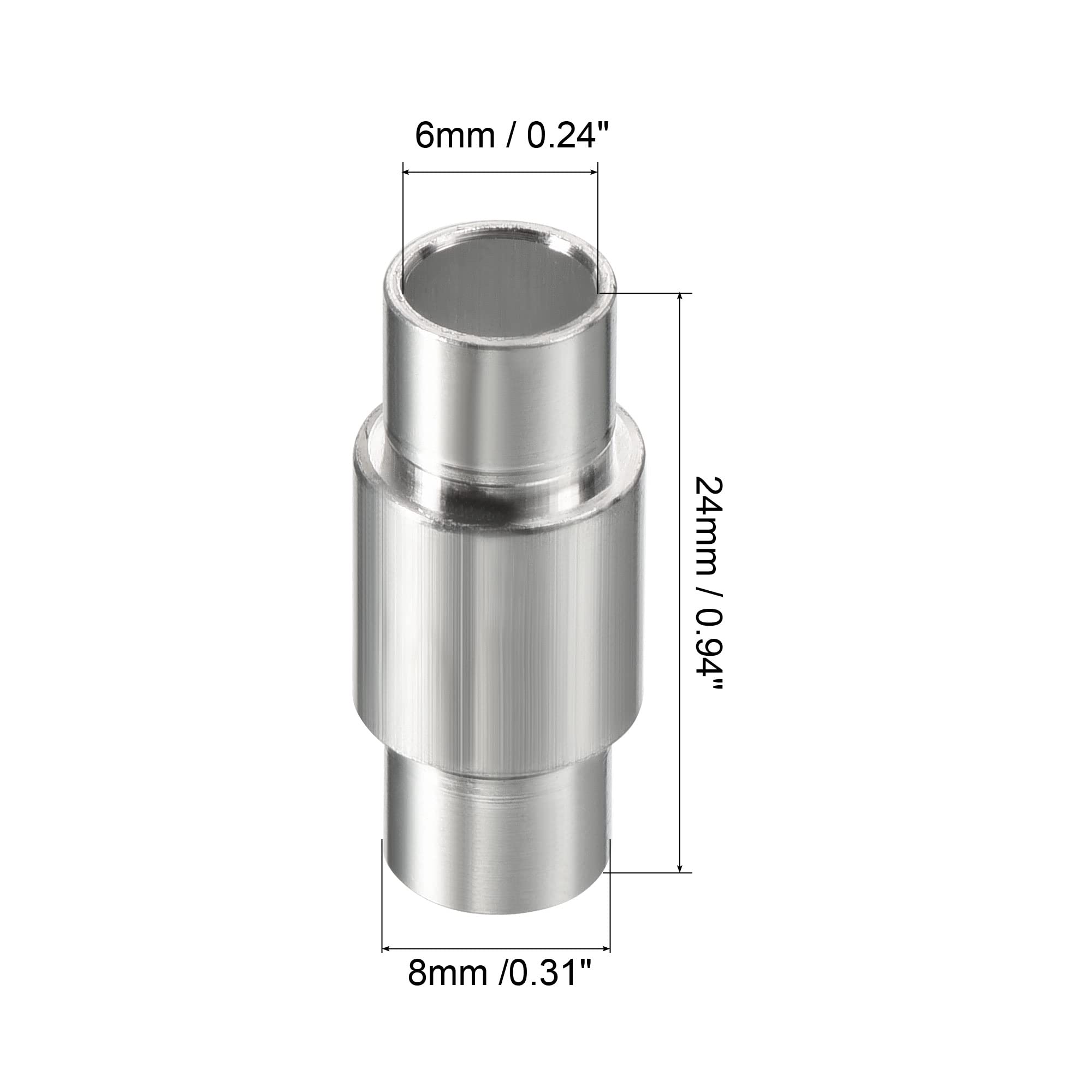 PATIKIL En Ligne Assieu Spacer, 8 Paquet Patins Bearing Vitesse Entretoise Aluminium pour 8mm Assieu Rouleau, Argent