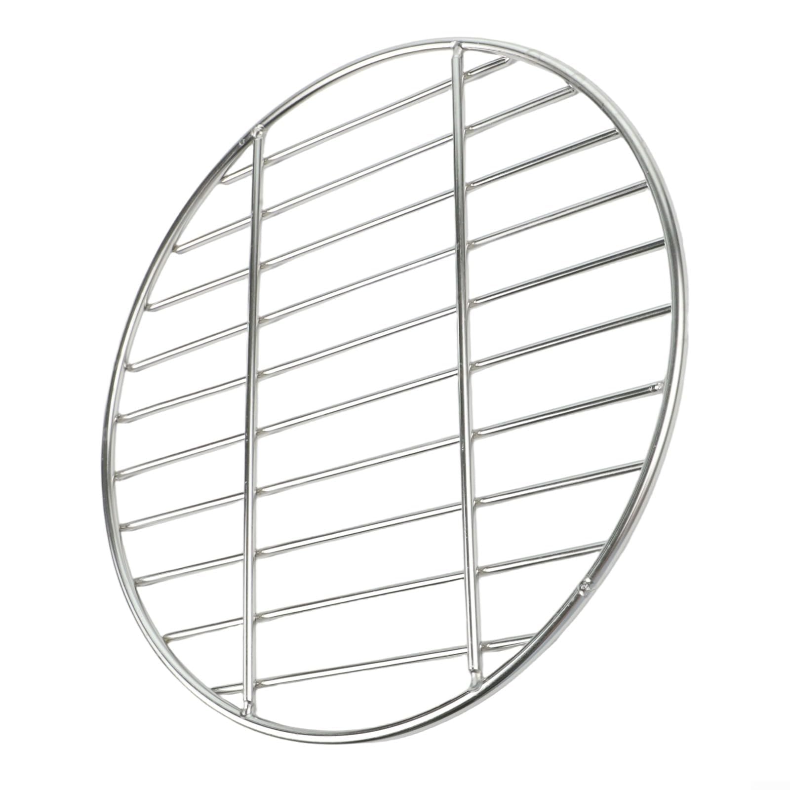 HGCOEYR BBQ Grill Mesh Net, Round Stainless Steel Grill Grate, Heavy Duty, Even Heat, For BBQ Camping, Silver, 28-38cm(28cm)