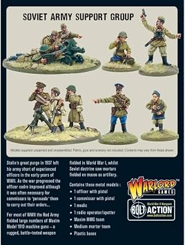 Warlord Games Soviet Army Support Group - 28mm Scale Metal Miniatures for Bolt Action Highly Detailed World War 2 Miniatures for Table-top Wargaming