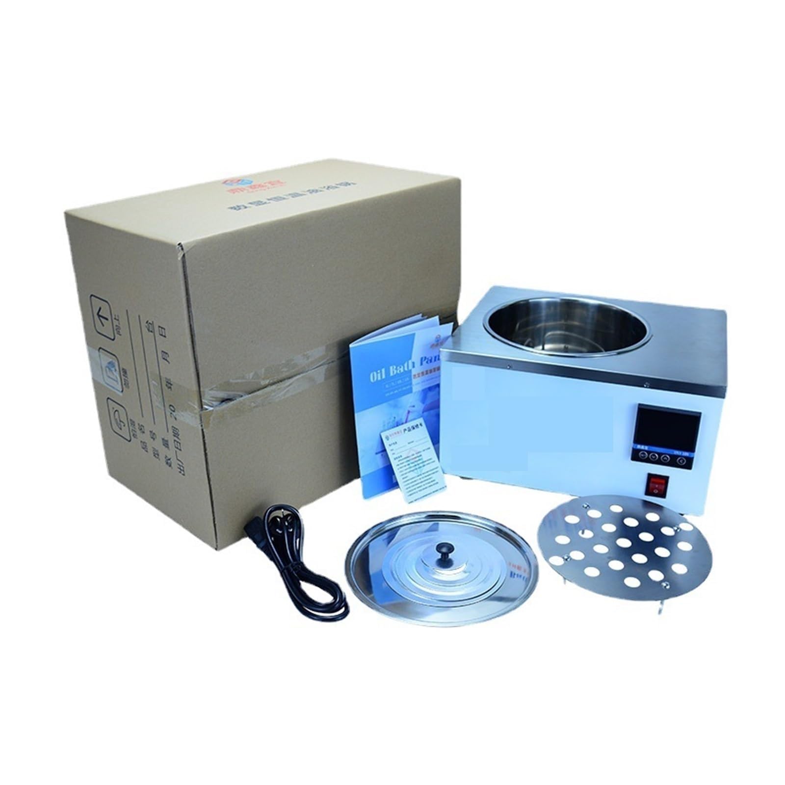 Baño María de Aceite de Laboratorio de 600 W, Baño María Termostático Digital de Laboratorio, con Gradilla para 31 Tubos de Ensayo y Temporizador de 999 Minutos, para la Salud, Laboratorios, Salas de