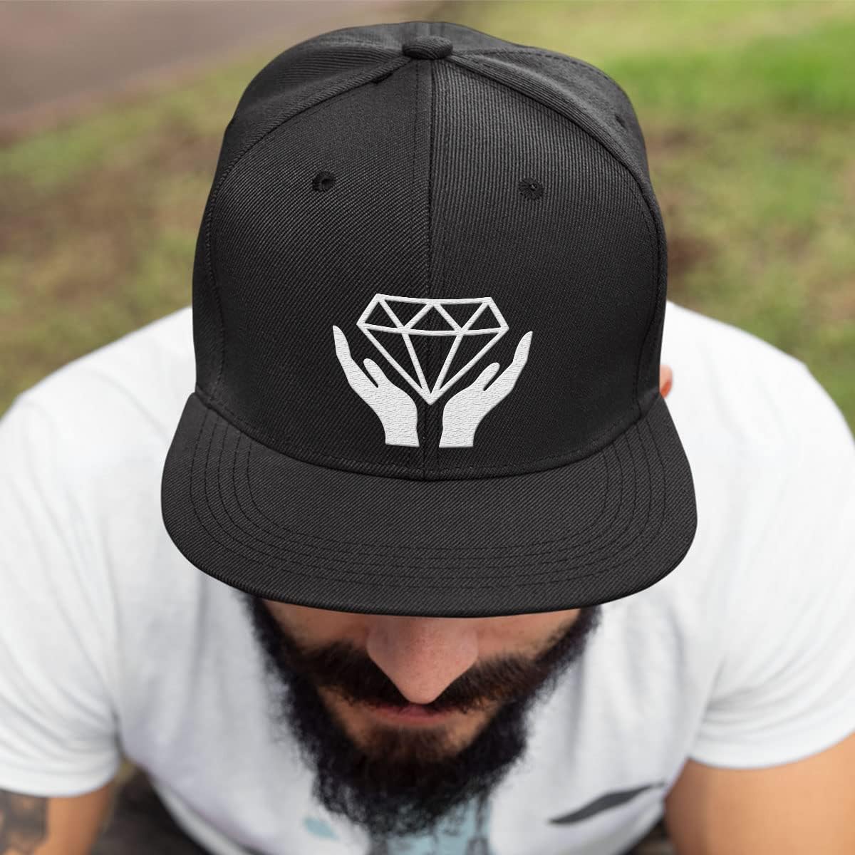 Diamond Hands Back Mesh Hat Casual Wear Baseball Cap Men Breathable Mesh Back Adjustable Snapback Strap