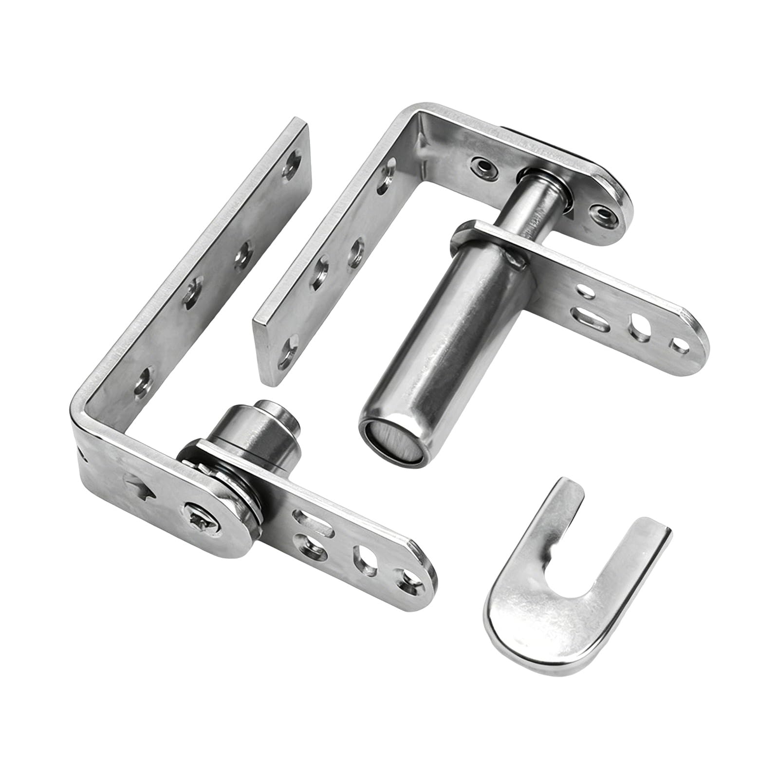Nrvtre Silver Rustproof Double Swing Action Hinge 360 Degree Rotating Shaft Stainless Steel Concealed Door Pivots Hinges Enduring Rotating Shaft