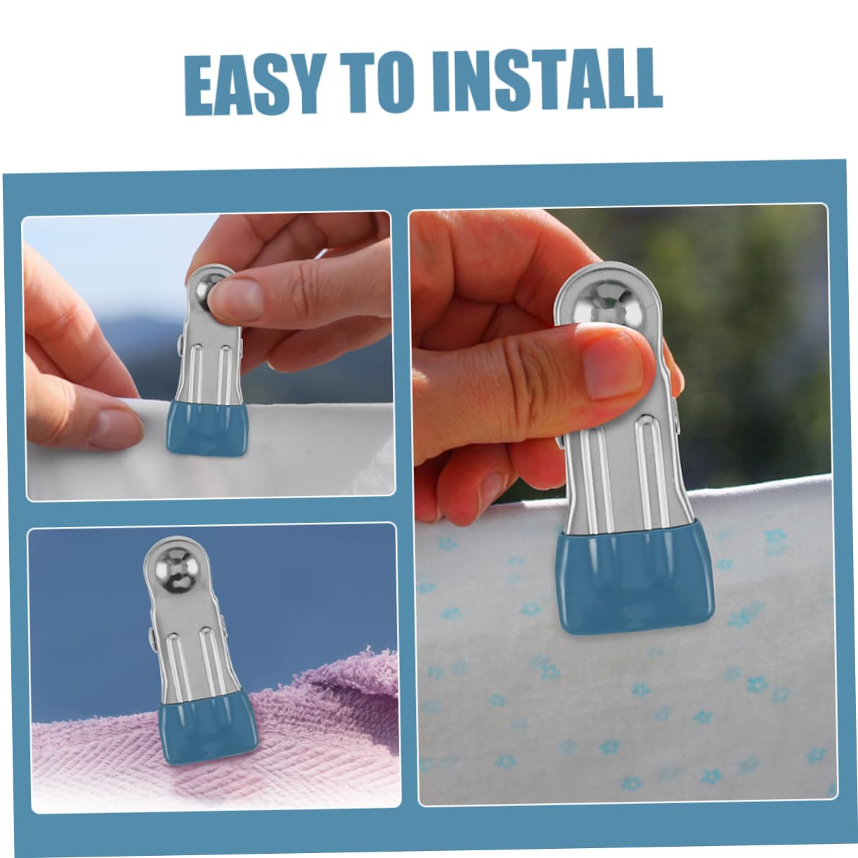 Sosoport 4 Juegos Clips De Cubierta De Piscina De Invierno Toldo Gránulos Perchas Cobertor Piscina Cubierta Piscina Ganchos para Colgar Abrazaderas De Ropa A Prueba De Viento PVC 50 Uds * 4