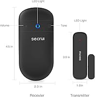Vista 6 de SECRUI Timbre de puerta, timbre con sensor de puerta con volumen ajustable, fácil instalación, rango de 400 pies, 52 campanillas, M508+D7 timbre