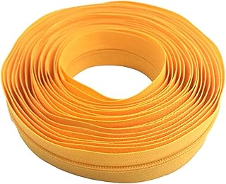 3# cremallera de color amarillo bloqueo de nylon de la bobina Cremalleras Por Yard Con Auto Zipper Pulls 111 Amarillo # 3, 10M
