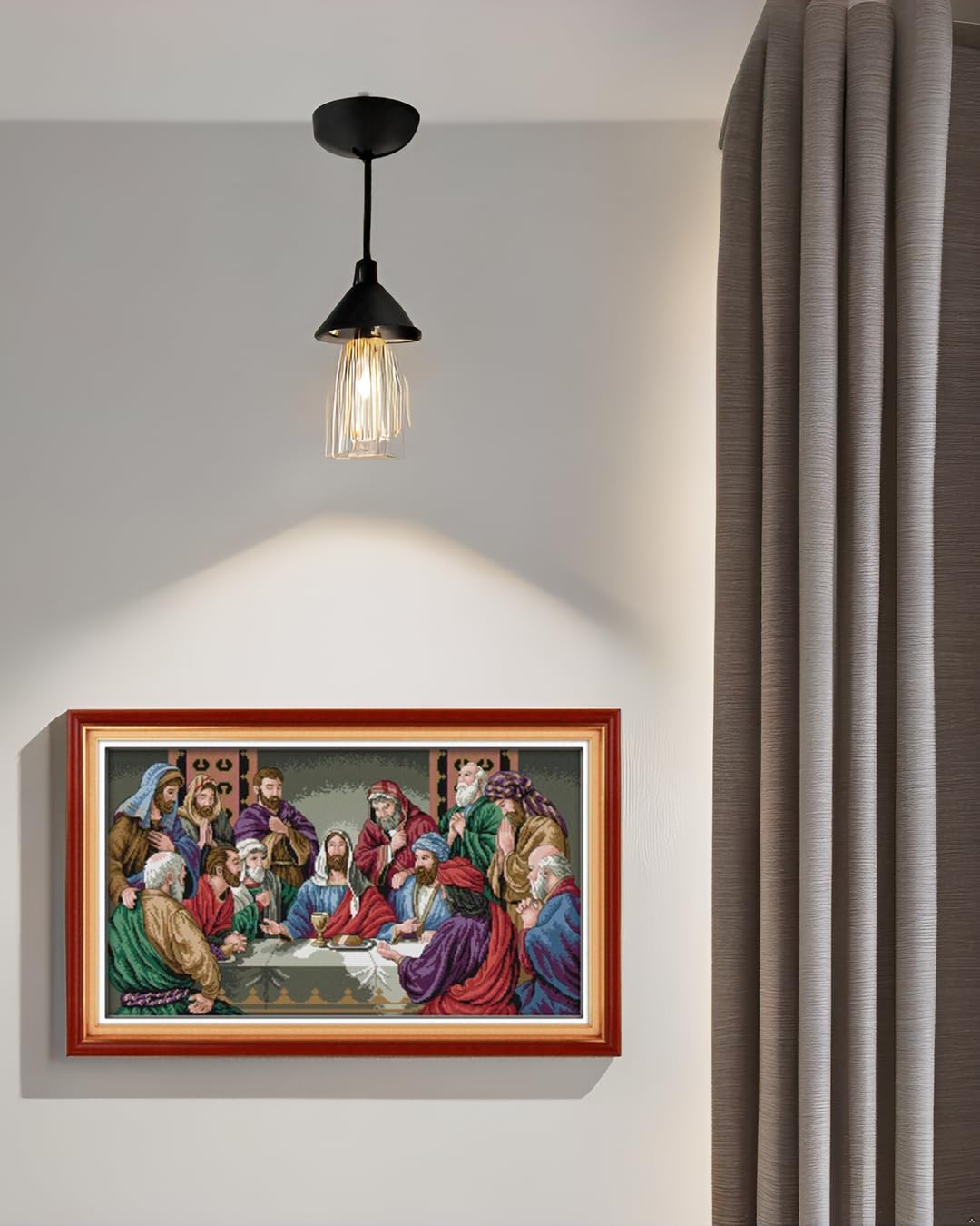 CaptainCrafts Cross Stitch Kit – "The Last Supper" Jesus & Disciples, 14CT Counted Or Stamped Fabric, DIY Embroidery