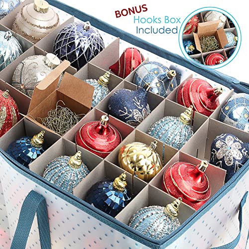 Hearth & Harbor VDS-HHHS11 Large Christmas Ornament Storage Box With Adjustable Dividers thumb #3