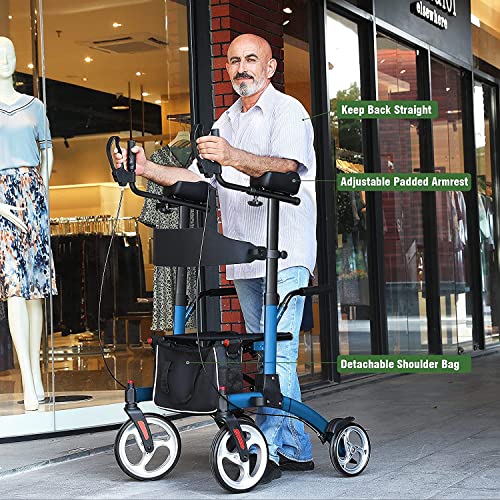 Healconnex Upright Rollator Walkers For Seniors- Stand Up Rolling Walker With Seats And 10 Inch Wheels thumb #1