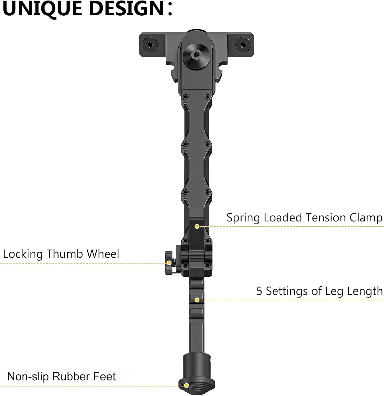 CVLIFE 7.5-9 Inches Rifle Bipod Compatible with M-Rail Bipod with Two Point Rifle Sling for Rifle, Adjustable, Foldable Attach Directly Bipod for Shooting, Hunting, Range and Outdoors