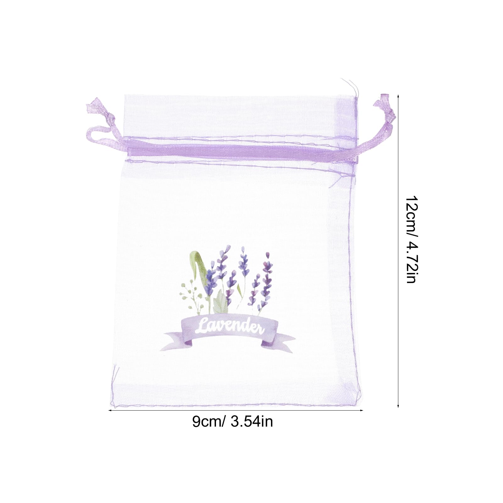 LOGOFUN 20PCS Lavender Sachet Drawstring Bags Lavender Organza Gauze Bags Dried Lavender Sachet Pouches for Home Supplies - Light Purple