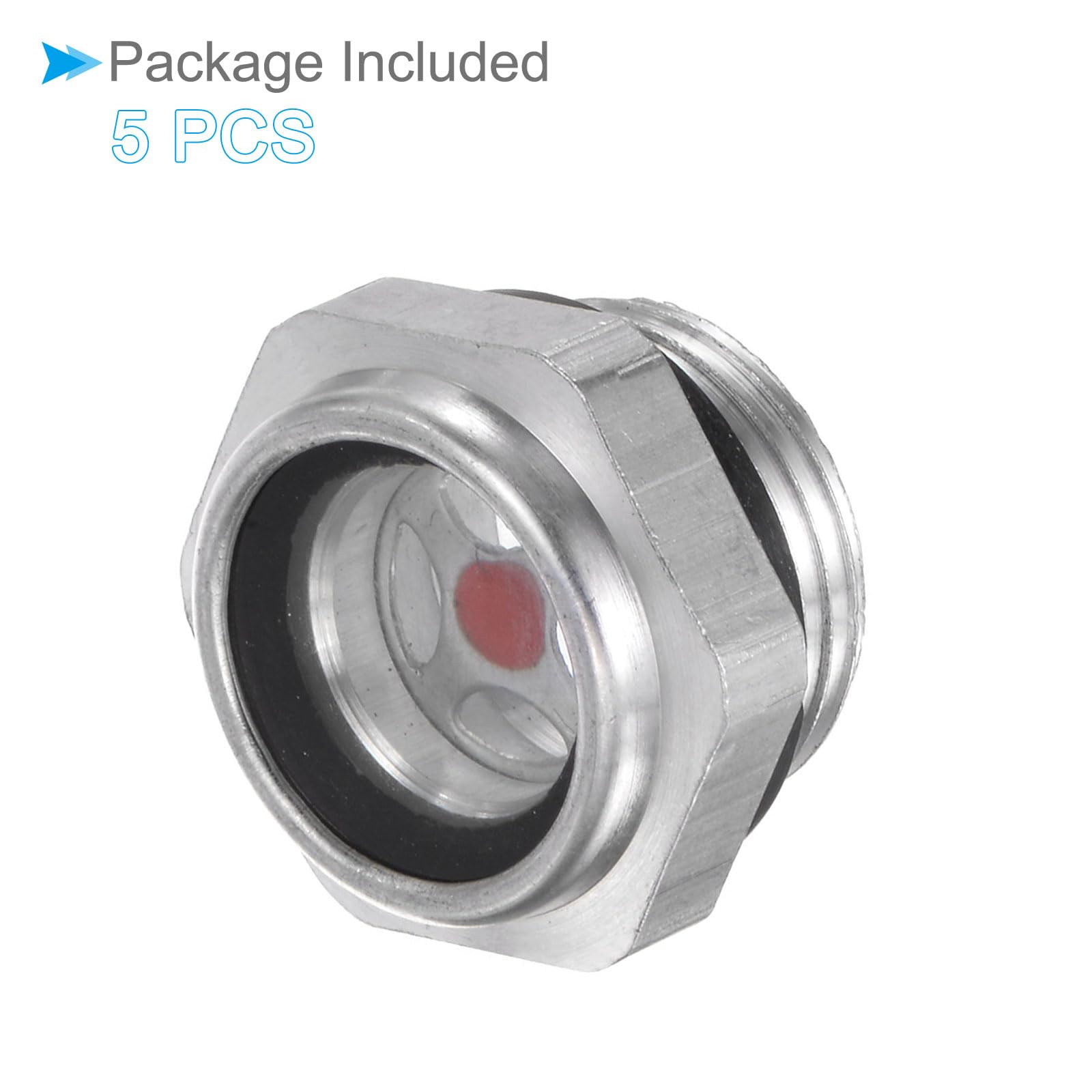 Vetro Livello Olio Per Compressore Aria - Filettatura 1/2'' | 5 Pezzi | Per Serbatoi E Pompe - Foto 2