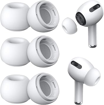 3 Pairs Compatible with Moloppo AirPods Pro 1. 2. Ear Tips Replacement, 3 Pairs Large Size Replacement Silicone Rubber Headphone Bits Earbuds Compatible with AirPods Pro 2 and 1st