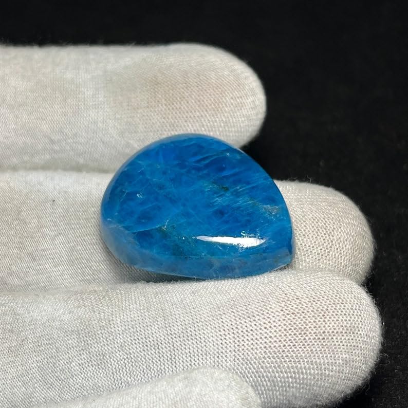 Gemme apatite bleue poire pour remplacer une pierre de bague cassée - 6