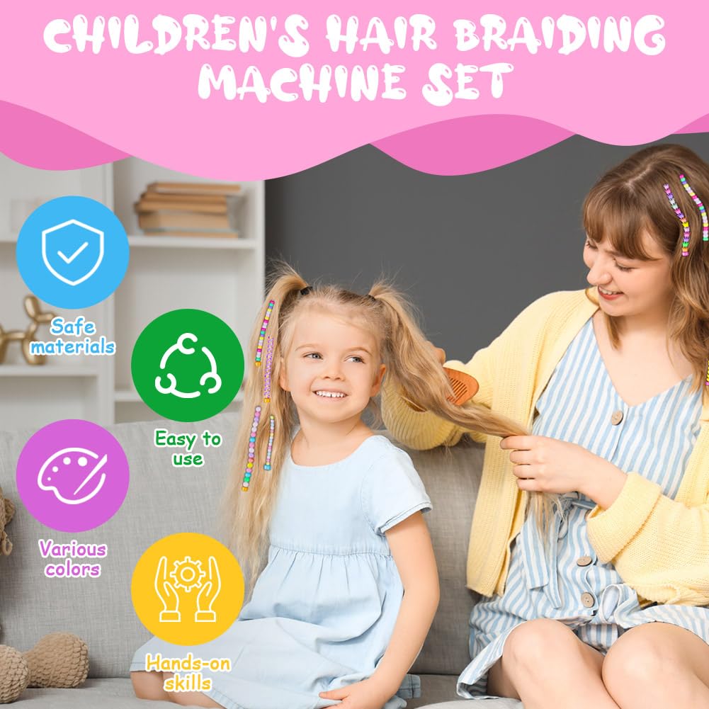 OSDUE Hair Machine Girls, Hair Braiding Accessories, Automatic Hair Braider Machine, Gifts, Hair Decoration for girls (Rose) - Image 4
