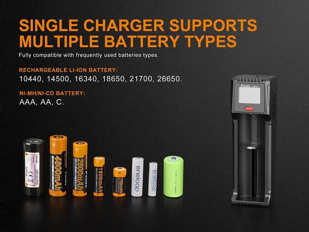 Amazon.co.jp: Fenix ARE-D1 リチウムイオン電池専用充電器 直径10
