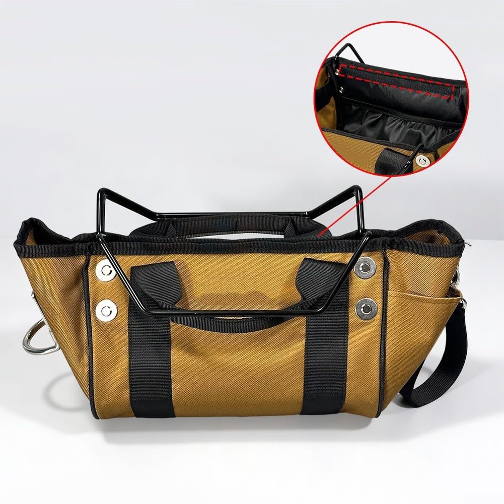 Sac à outils robuste en tissu Oxford 1200D imperméable – Design échelle de fermeture – Solution de rangement spacieuse pour entrepreneurs – Plateau fourre-tout portable