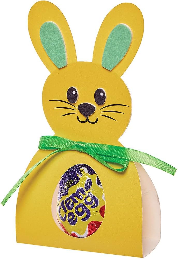Baker Ross FN394 Bunny Easter Egg Holder - Pack of 10, Easter Egg Hunt Accessories, Easter Chocolate Holder