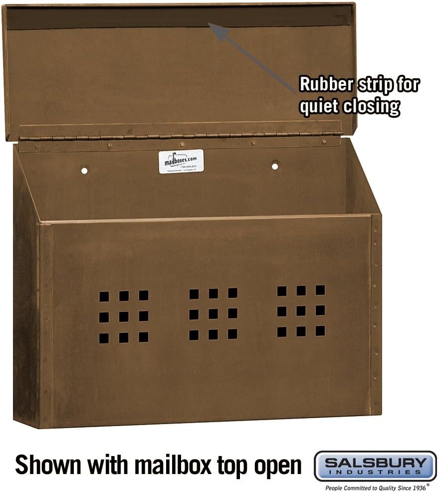 Lіmіtеd Stосk Salsbury Industries 4415 Horizontal Decorative Surface Mounted Style Mailbox, Antique Brass