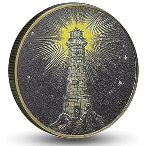 Lighthouse Sobriety Chip Inspiring Light Emblem AA Medallion Men & Women Addiction Recovery Coin