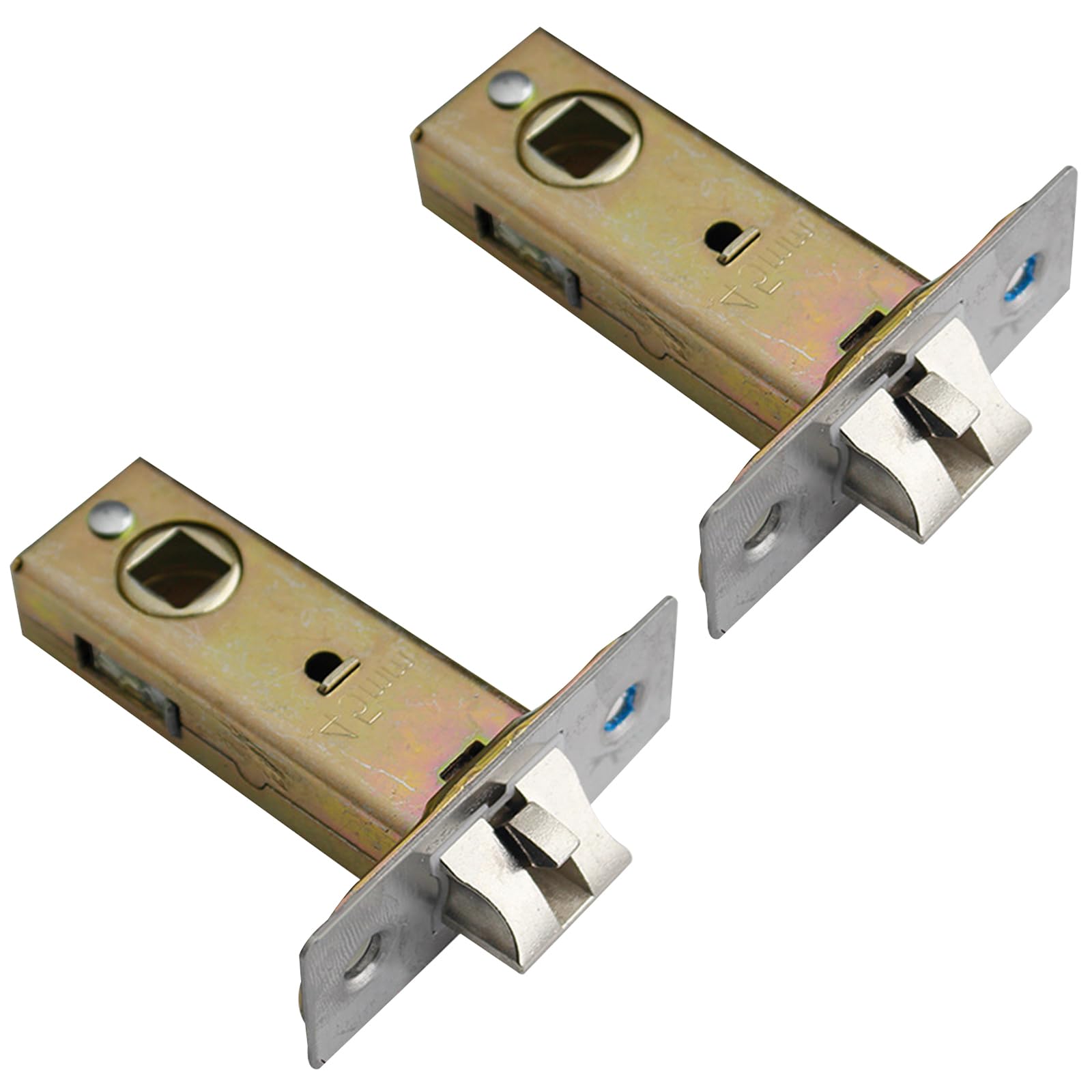 Unifizz Tubular Latch Forked 45mm Internal Door Lock Mortice Latch Polished Door Latches & Bolts for Sprung Lever Door Handles 2Pcs