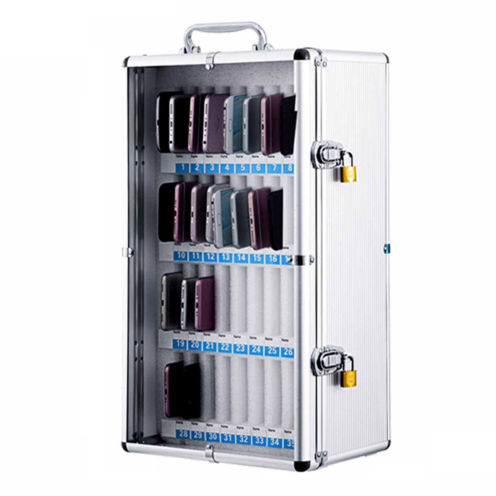 Boîte de verrouillage pour téléphone portable en acier inoxydable à 36 emplacements