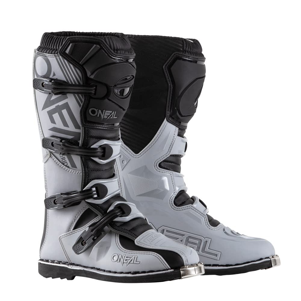 O'NEAL Element Boots with Pro MX Socks Combo (Gray, 11)