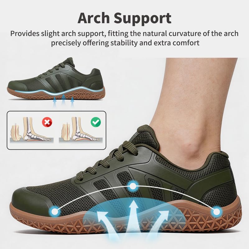 Image of ziitop Barefoot Shoes Men Sneakers Casual Wide Toe Box Running Footwear Zero Drop Tennis Minimalist Walking Grounding Shoes for Gym Workout Weightlifting Hiking Cross Training Trail Climbing